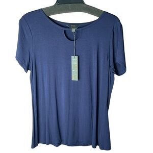 NWT Mix by 42 Hawthorn Mikayla Navy Short Sleeve Top L